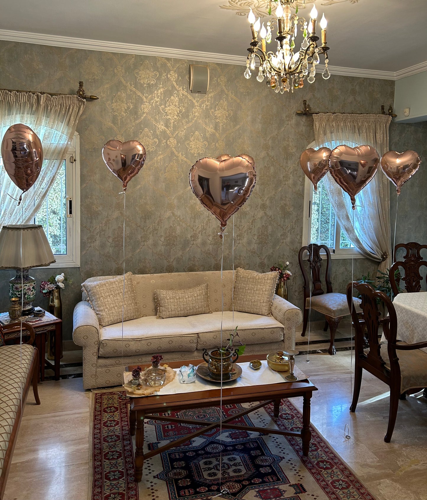15 Rose gold Hearts ( Each One Alone )