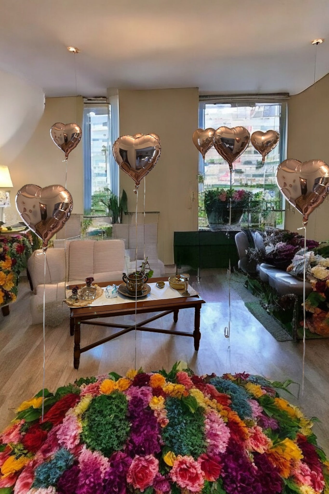 15 Rose gold Hearts ( Each One Alone )