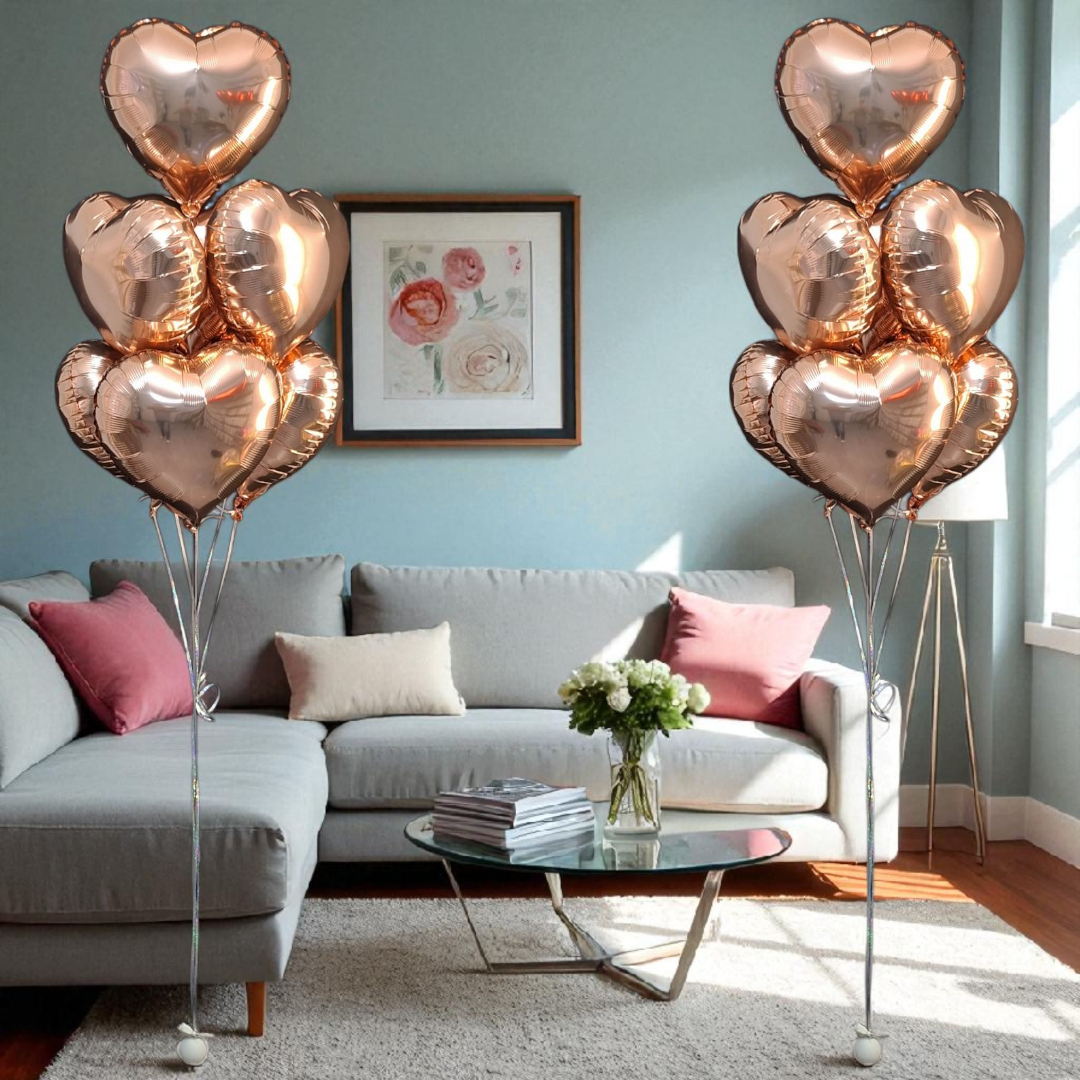 2 Bouquet Rose-Gold 14 Hearts