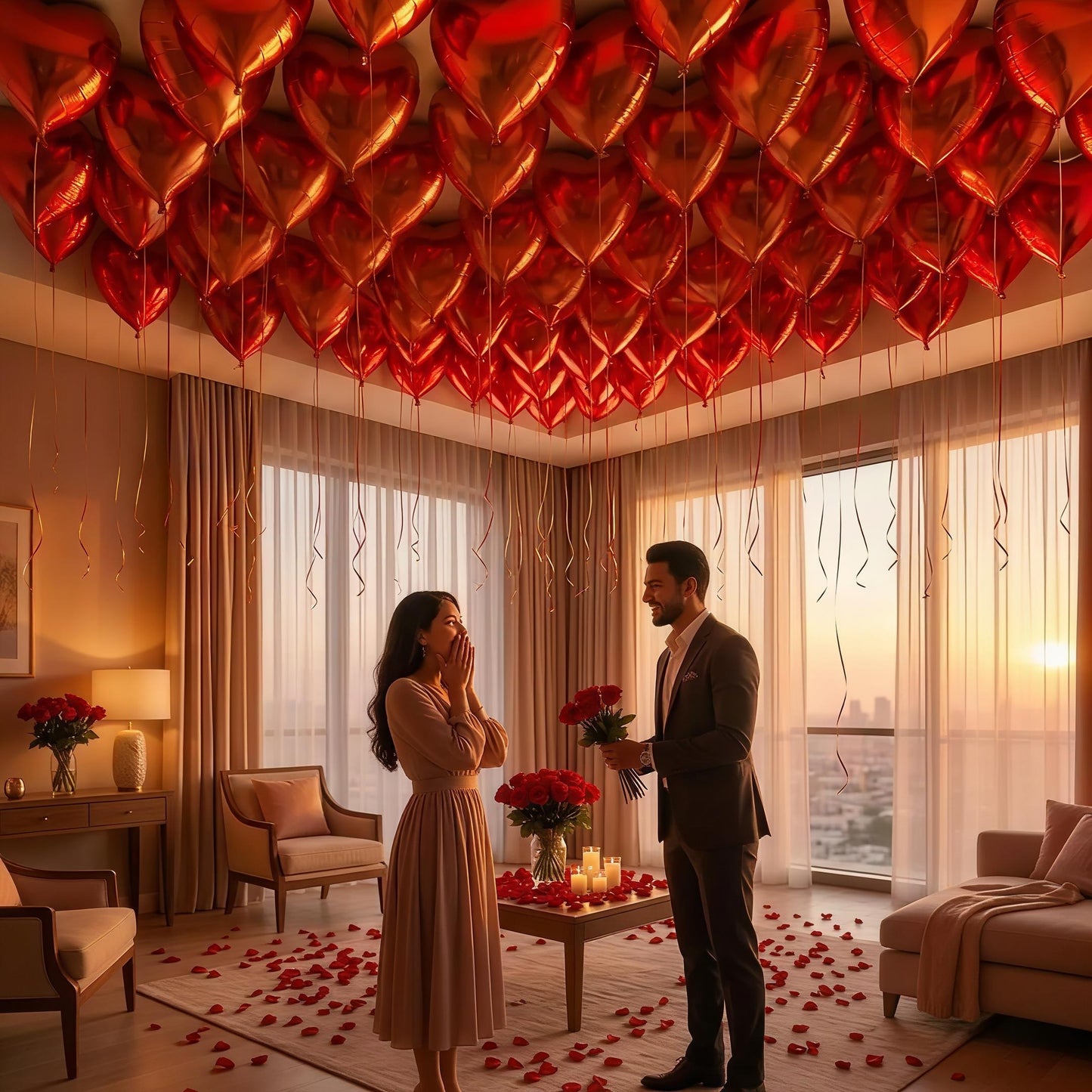 Red Ceiling Hearts [24 PCS]