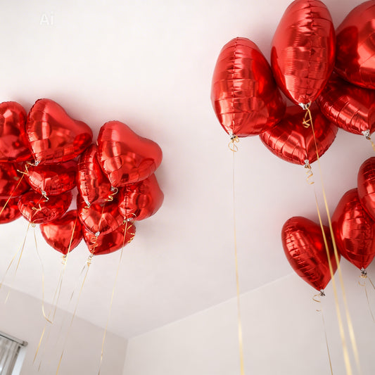 Red Ceiling Hearts [24 PCS]
