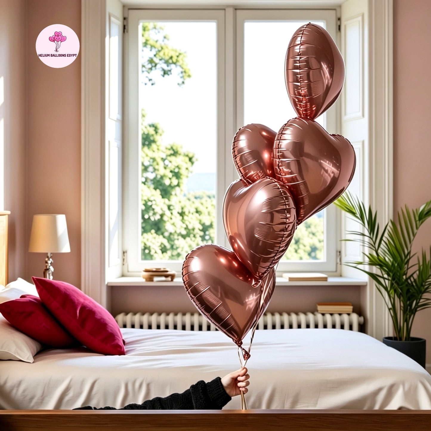 Rose gold hearts