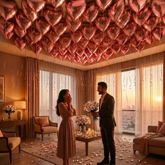 Rose-Gold Ceiling Hearts [24 PCS]