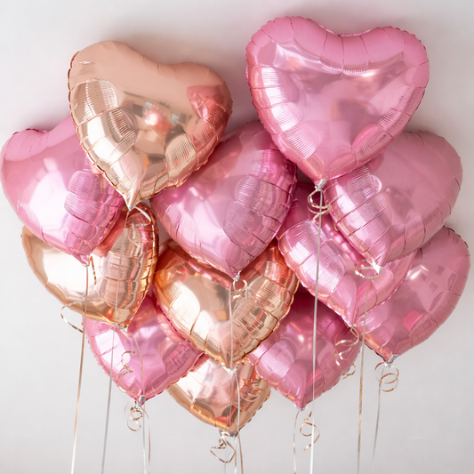 Rose-Gold & Pink Ceiling Hearts [24 PCS]