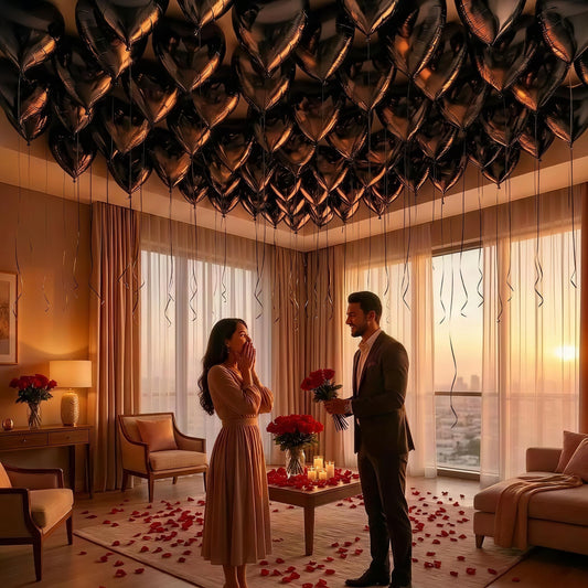 Black Ceiling Hearts [24 PCS]